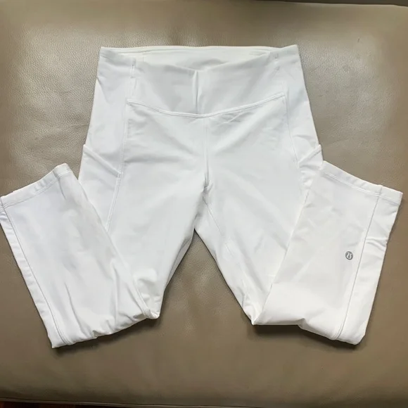 White Athletic Lululemon Leggings - Picture 1 of 4
